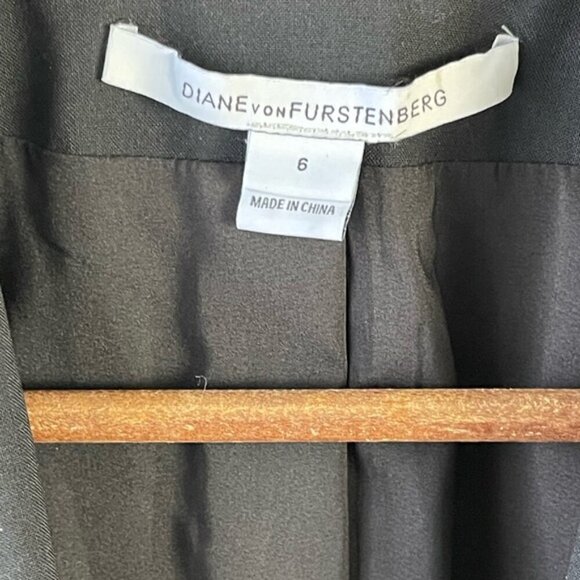 Diane von Furstenberg Black Olena Combo one button Blazer size 6 - Picture 8 of 14